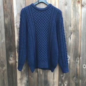 M's Aran Wool Sweater from Ireland Size LG
